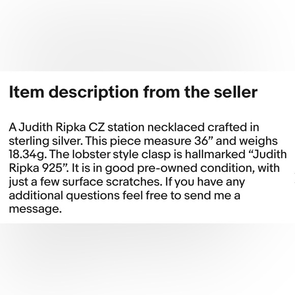 Judith Ripka necklace silver - Picture 5 of 5